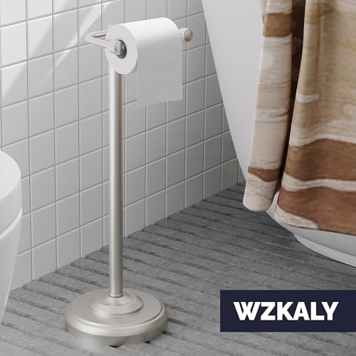 Toilet Paper Holder Stand Stainless Steel & Weight Base, No Tipping - Image 2