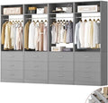 Besiost Closet Systems with 12 Wood Drawers, Closet System Set of 4 by Besiost