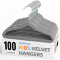 Smartor Premium 14 Inch Kids Hangers 100 Pack, Baby Velvet Hanger Non Slip by Smartor