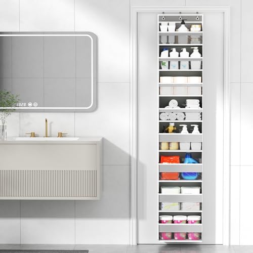 Mefirt Over The Door Organizer, 8 Shelf Door Hanging Organizers with 8 Large Capacity Pockets, Back of Door Organizer Storage Hanging Shelves for Closet Bathroom Bedroom Nursery - Image 2
