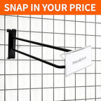 50 Pcs 6 Inch Gridwall Hooks with Label Holder, Heavy Duty Black Electroplated Hangers for Clothing, Hats, Bags – Retail Store Display Fixtures - Image 4