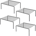 Medium (13.1 x 10.2 Inch) Cabinet Storage Shelf Rack , Kitchen Shelves，Kitchen Counter and Cabinet Shelf, Storage Rack Organizer for Kitchen, Fridge, Cabinet, Bathroom Cupboard& Pantry (4, Black) by JBESUHI