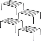 Medium (13.1 x 10.2 Inch) Cabinet Storage Shelf Rack , Kitchen Shelves，Kitchen Counter and Cabinet Shelf, Storage Rack Organizer for Kitchen, Fridge, Cabinet, Bathroom Cupboard& Pantry (4, Black) by JBESUHI