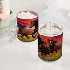 Horse Riders in The Sunset 4 Pack Clear Plastic Qtip Holder Dispenser Set,Bathroom Storage Canister for Cotton Swabs, Balls, Dental Floss,Pads,Organize with Apothecary Jars - Image 5