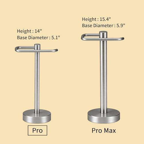 YUMORE Hand Towel Holder Stand Countertop, Pro Silver - Image 3