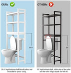 Homykic Over The Toilet Storage, 3-Tier Bamboo Bathroom Shelf, White - Image 6