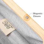 GUDEE UROKI Pen Case Pencil Pouch Lightweight and Spacious with Bamboo Frame Magnetic Opening for Organizing Stationary Office Supply 7.8x2.9.x2.7 inch Men and Women Infinity Blue - Image 4