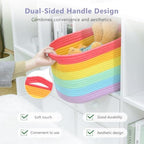 ECDYQXVU 15x10x9 Inch Woven Cotton Rope Storage Basket, 3 Pack - Image 5
