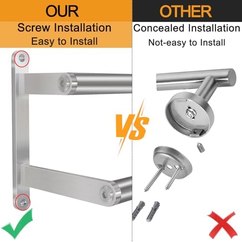 Double Towel Bar, 24Inch Towel Rack for Bathroom, Stainless Steel Double Bath Towel Bar, Wall Mounted Towel Holder, Double Towel Rod Towel Rail Hanger for Wall, Kitchen (Brush Nickel) - Image 3