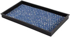 Anji Mountain Heavy Duty Waterproof Rubber Shoe Storage Mat Organizer/Boot Storage Multi Use for Entryway with Coir, Blue and Ivory Insert, Fits 2 Pair (24.5" Wide) by AnjiMountain