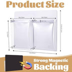 8 Pack Magnetic File Holder Fridge Organizer White with 2 Pockets - Image 2