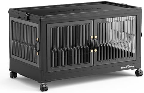 BROVIEW 30Gal Stackable Storage Bins with Lids Foldable Boxes,Black,1Pack by BROVIEW-EnjoytheArtofLife