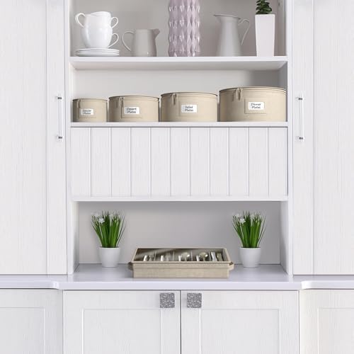 Sorbus China Storage Containers, with Lid (Salad Plate Storage, Beige) - Image 2