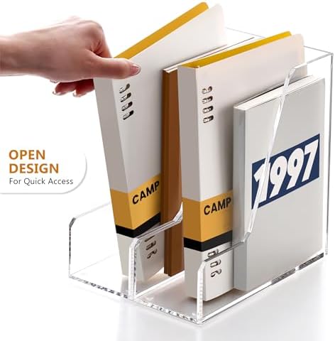 SANRUI Acrylic Desk Organizer, 3-lot Vertical File Organizer, 2-Pack Clear - Image 3