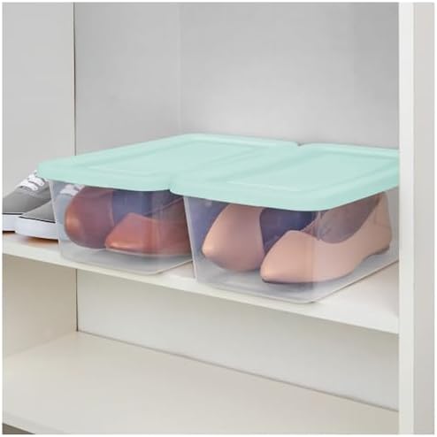 Sterilite 5-Pack Stackable Storage Bin with Lid, Clear Plastic Design, 6 Quart - Image 6