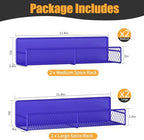 DTUQYX Magnetic Spice Rack for Refrigerator, 4 Pack 100% Metal Strong Magnet Fridge Shelves, Space Saving Spice Organizer, No Drilling Home Kitchen Laundry Room Storage Organization, Purple Blue - Image 2