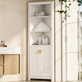 INNOD 69" Tall Corner Shelf with Doors, 6-Tier Corner Storage Cabinet with Doors, Space Saver Shelf for Bathroom, Bathroom Floor Cabinet for Living Room Kitchen, Hallway by INNODToddlerTower