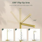 Brushed Gold Toilet Paper Holder Stand Free Standing Tissue Roll Holder - Image 2