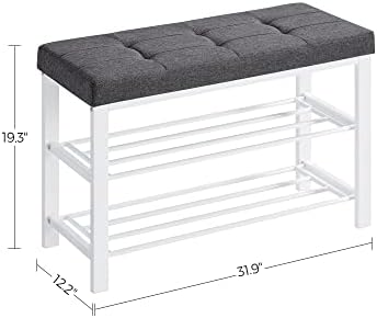 SONGMICS Shoe Bench, Storage Bench, Entryway Bench with Cushion - Image 3