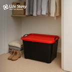 Life Story 6 Pack Heavy Duty Stackable Storage Bin, 55 Quart Home Organizer, Versatile Lightweight Locking Bins with Carrying Handles, Black/Red - Image 4