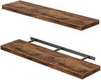 Fixwal Floating Wall Shelves for Decor (Rustic Brown, Set of 2, 35.4Inch) by Fixwal