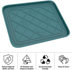 All Weather Boot Tray 4 Pack - Small Water Resistant Plastic Utility Shoe Mat for Indoor and Outdoor Use in All Seasons by Stalwart (Teal) - Image 4