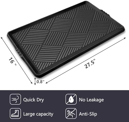 Boot Tray for Entryway, Rubber Mat for Shoe, 27.5"x16", 2 Pack - Image 3