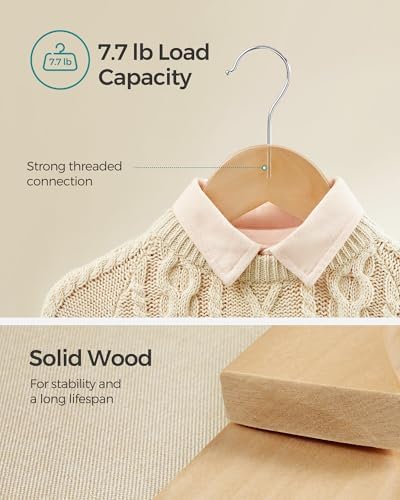 SONGMICS Baby Hangers 20 Pack, Kids Wooden Hangers for Children's Clothes - Image 4