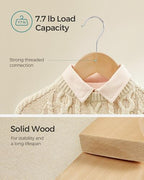 SONGMICS Baby Hangers 20 Pack, Kids Wooden Hangers for Children's Clothes - Image 4