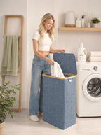 IEGrow Laundry Hamper with Lid,110L Laundry Basket with Mesh Bags,Blue - Image 6