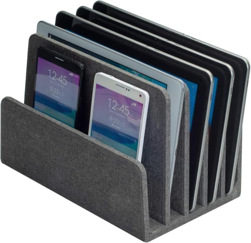 MobileVision Executive Dark Gray Desktop File Folder Organizer and Paper Tray, 5 Slot Dividers - Image 6