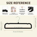 Pants Hangers Non Slip - 20 Pack Velvet Hangers for Closet - Thin Space Saving Clothes Hanger - Strong, Durable, Perchas Terciopelo with 360° Rotatable Hook for Jean, Tank Top, Bra, Shorts (Black) - Image 2