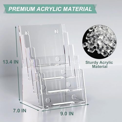 Argvey 4-Tier Brochure Holder 8.5 x 11, Desktop Literature & File Organizer - Image 3