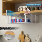 AmonHouseware 2Pack Under Shelf Basket Storage,Adjustable Hanging,White - Image 2