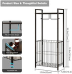VOLDRA Toilet Paper Holder Stand with Storage Shelf, Free Standing Toilet Paper Roll Holder with Large Basket Heavy Duty Floor Double Tissue Dispenser for Bathroom Freestanding Tp Holder (Matte Black) - Image 2