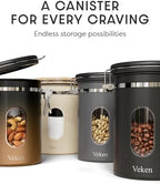 Veken Coffee Canister with Window, Airtight Stainless Steel Container,Date Tracker, Kitchen Food Storage Jars for Beans, Ground, Espresso, Rice,Tea,Sugar, Cereal, Gifts, Scoop,Copper, 22OZ (Pack of 2) - Image 6