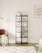 Hzuaneri Corner Shelf Stand, 6-Tier Glass Bookshelf Bookcase, Plant Stand - Image 5