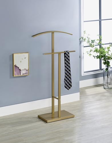KB Designs - Metal Suit Valet Stand Clothing Organizer, Clothes Rack, Jacket Hanger, Tie Hanger (Gold) by KB+Designs