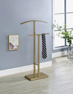 KB Designs - Metal Suit Valet Stand Clothing Organizer, Clothes Rack, Jacket Hanger, Tie Hanger (Gold) by KB+Designs