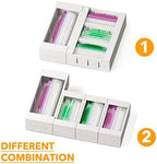 SpaceAid Bag Storage Organizer for Kitchen Drawer, Bamboo Organizer, Compatible with Gallon, Quart, Sandwich and Snack Variety Size Bag (4 Pack), White - Image 5