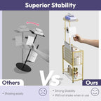 SWTYMIKI Freestanding Toilet Paper Holder - 4-Tier Free Standing Toilet Paper Holder Stand with Large Basket, Stand Mega Roll Storage Rack for Extra Rolls, Magazines, Wet Wipes, Gold - Image 3