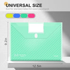 50 Pack, Plastic Envelopes File Folders, HeavyDuty Document Folder for Letter and A4 Size, Clear Document Holder with Label Pockets for School Home Work Office Organizer (50) - Image 3