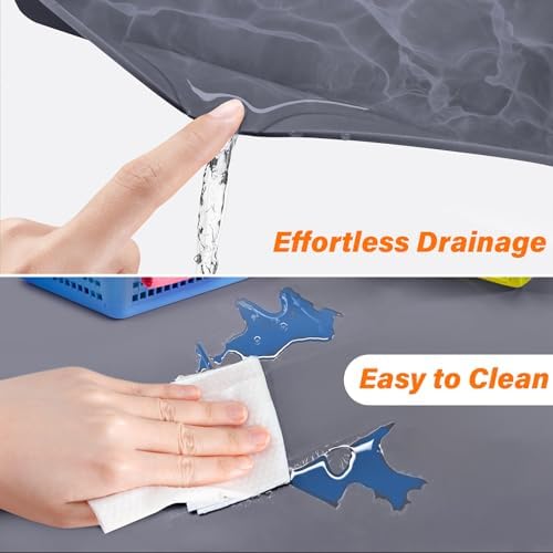 FLATO Waterproof Under Sink Mat, 31" x 19", Light Gray - Image 3