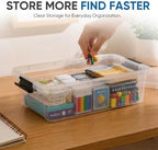 Superio 13.7 Quart Clear Plastic Storage Bin with Lid, Stackable Organizer Box, BPA-Free Storage Container for Home, Garage, School & Office, 1 Pack - Image 3