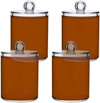 4 Pack Qtip Holder Dispenser with Lids,Brown Red Storage Containers,Bathroom Canisters Organizer for Cotton Ball,Cotton Swab,Cotton Round Pads,Floss 21214711 by Unknown