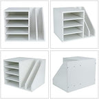 PAG-Mass Wood Desktop File Holder Organizer Mail Sorter for File Folders, Mails, Envelopes, Mailing Supplies or Magazines, White - Image 3