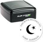 Personalized Home Book Stamper - Portable Pre-Inked Custom Made Library Stamp with Inspiring Star Crescent Design - Ideal Islamic Gift for Muslim Business Owners -Easy to Use for Personal Libraries - Image 2