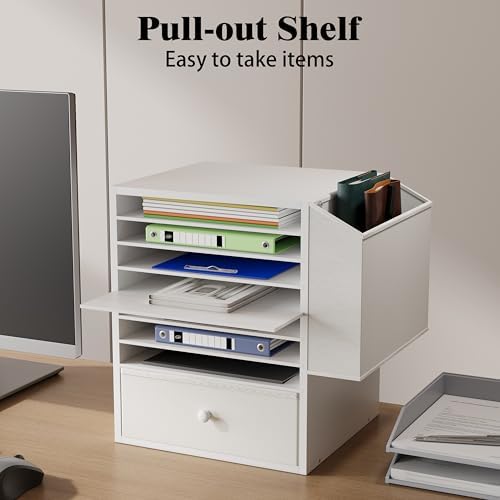 Unionly 12x12 Scrapbook Paper Organizer with drawer for Office,Classroom - Image 2