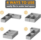 SpaceAid 3 Pack 10" High Under Bed Storage Containers, Large Underbed Storage Organizer Bins with Lids for Bedroom, Dorm, Clothes, Closet Organization, Bed Sheets and Blankets (Gray) - Image 6