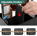 BYUNER Portable Shower Caddy Dorm: Bathroom Caddy Organizer with Handle and Adjustable Dividers,Plastic Shower Basket for Toiletry,Makeup,Vanity,Shower Storage Tote for College, Cleaning Caddy, Black - Image 4